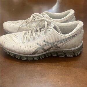 Women's ASICS Gel Quantum 360 White and Gray Running Shoes